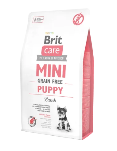 BRIT CARE Mini Puppy Lamb hipoalerginis sausas maistas šuniukams su ėriena