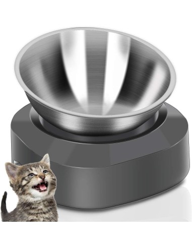 Nerūdijančio plieno indelis su paaukštinimu katėms ir šunims