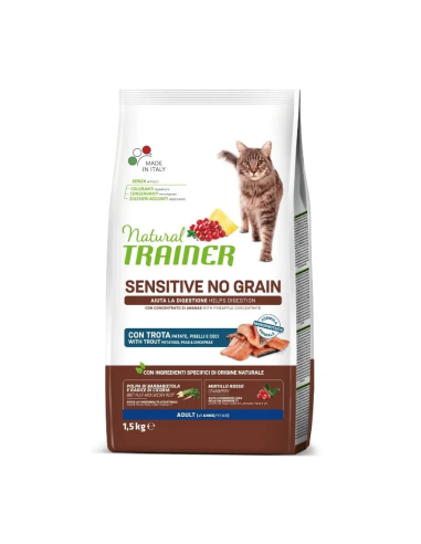 NATURAL TRAINER CAT SENSITIVE NO GRAIN TROUT Su Upėtakiu