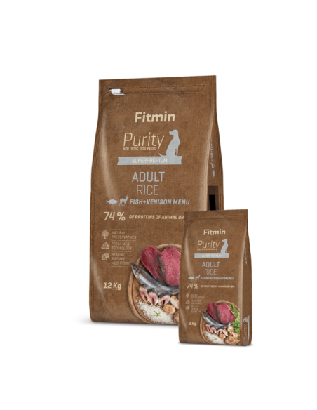 Fitmin Purity Adult Fish & Venison with Rice sausas maistas