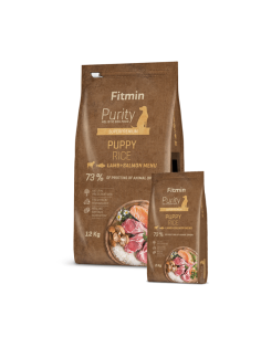 Fitmin Purity Puppy Lamb & Salmon with Rice sausas maistas