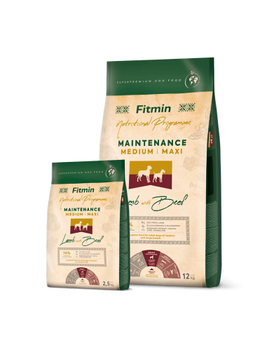 Fitmin Medium Maxi Maintenance Lamb & Beef sausas maistas šunims