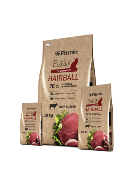 Fitmin Purity Hairball Sausas Holistinis begrūdis maistas