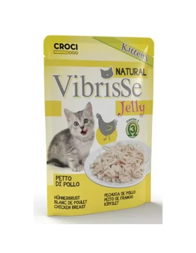 VIBRISSE konservai kačiukams. Vištienos krūtinėlė drebučiuose, 70g