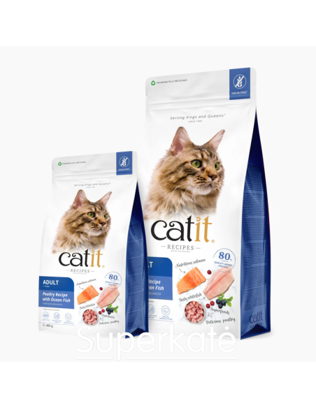 Catit Recipes sausas maistas suaugusioms katėms. Paukštiena su vandenyno žuvimi