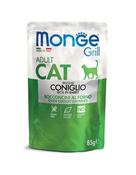MONGE GRILL konservai suaugusioms katėms su triušiena