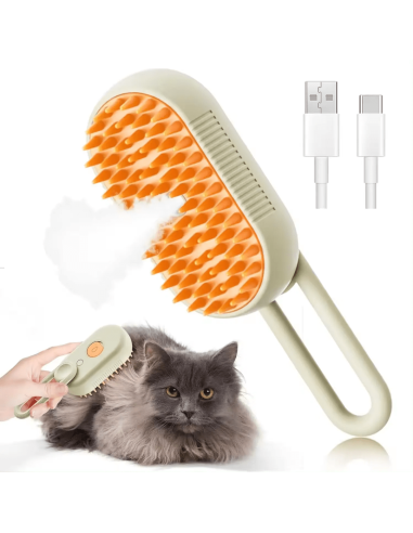 Garinis masažuojantis šepetys katėms su guminiais šereliais