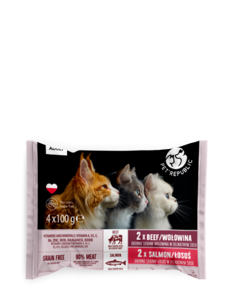 Pet Republic konservų rinkinys katėms su jautiena ir lašiša