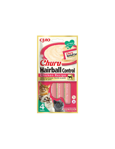 Churu Cat Hairball Control skanėstas tyrelė su vištiena, 4x14g