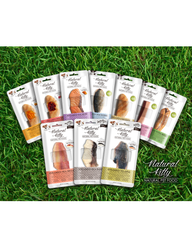 Natural Kitty garuose virta lašišos filė katėms ir šunims, 25g