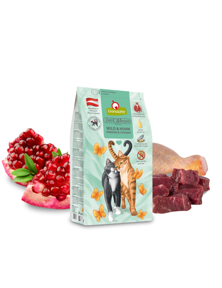 Granatapet Delicatessen begrūdis sausas maistas katėms su