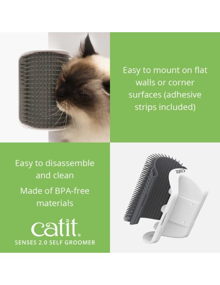 Catit Senses 2.0 Cat Self Groomer savarankiško šukavimos sieninis šepetys katėms su katžole