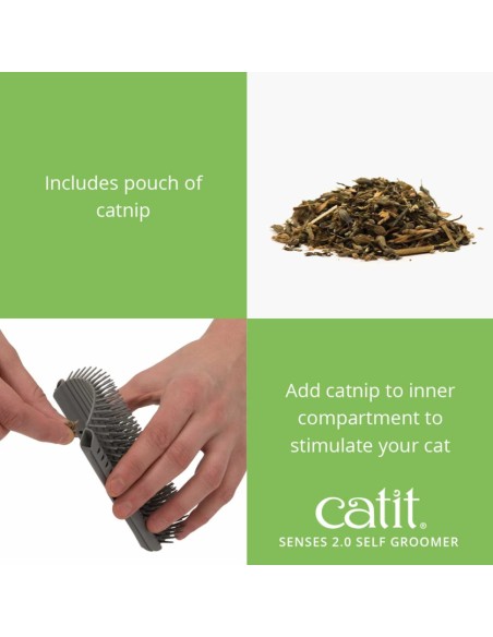 Catit Senses 2.0 Cat Self Groomer savarankiško šukavimos sieninis šepetys katėms su katžole
