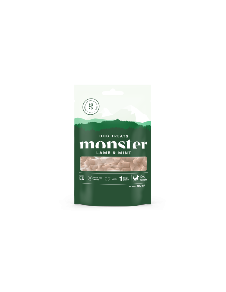 Monster skanėstai šunims su ėriena ir mėtomis, 100g