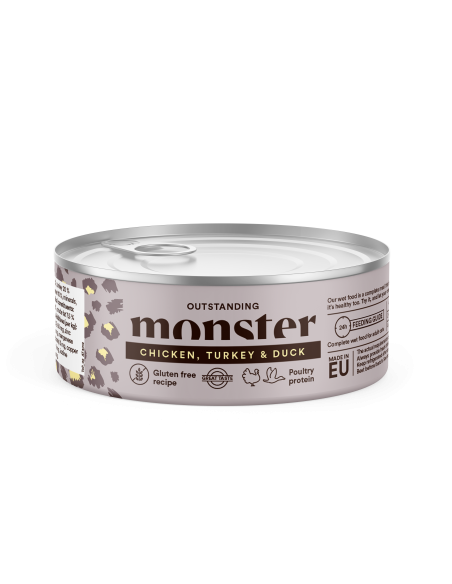 Monster Multi Protein konservai katėms su vištiena, kalakutiena