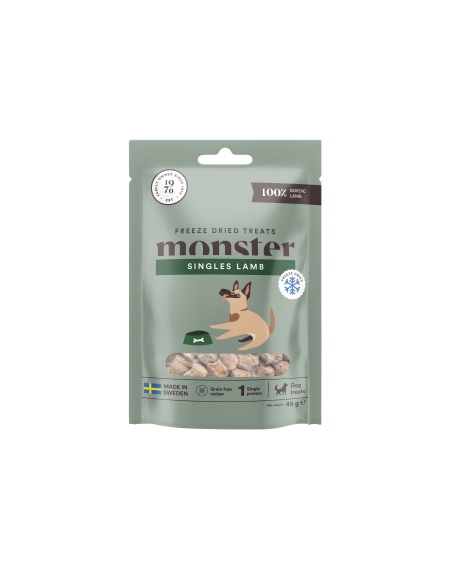 Monster Freeze Dried liofilizuotos ėrienos skanėstai šunims, 45g