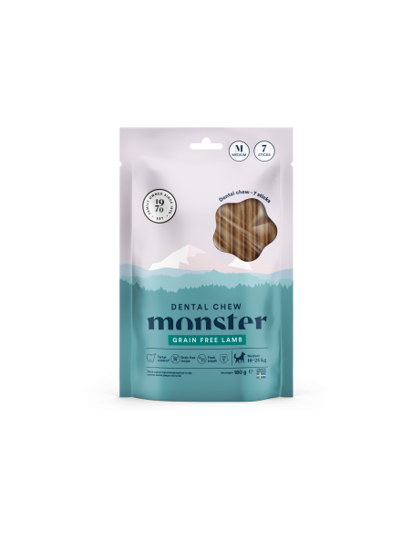 Monster Dental Chew skanėstai M veislių šunims su ėriena, 180g (7 vnt.)