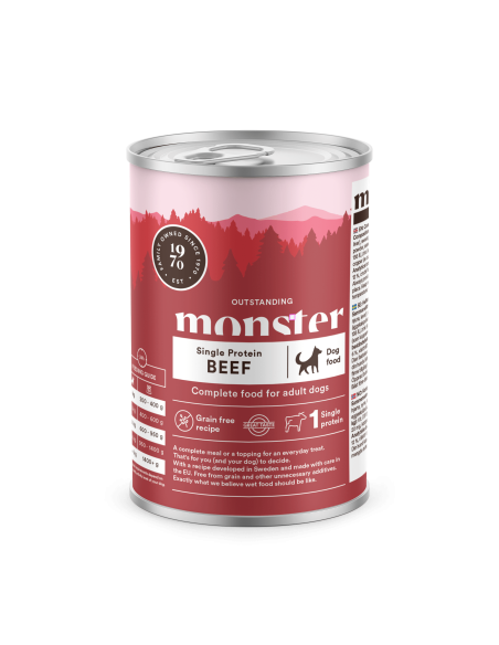 Monster begrūdžiai vieno baltymo konservai šunims su jautiena