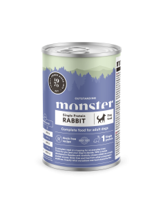 Monster begrūdžiai vieno baltymo konservai šunims su triušiena