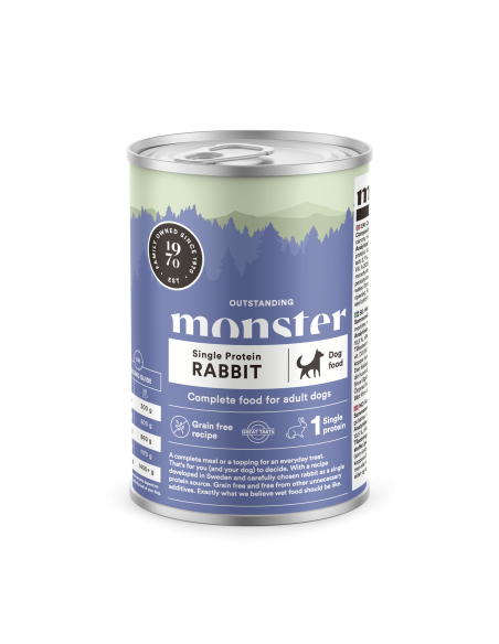 Monster begrūdžiai vieno baltymo konservai šunims su triušiena