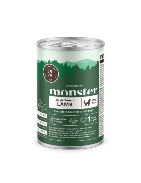 Monster begrūdžiai vieno baltymo konservai šunims su ėriena