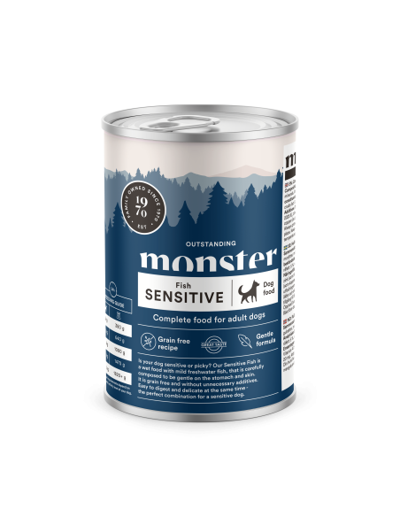 Monster Sensitive begrūdžiai vieno baltymo konservai šunims su