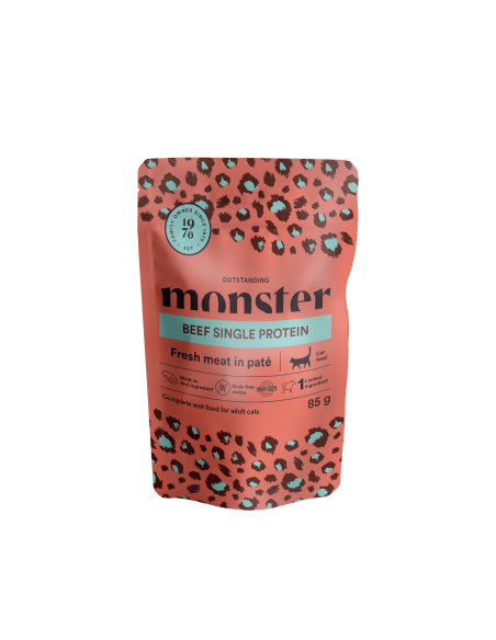 Monster vieno baltymo konservai katėms Beef su jautiena 85g