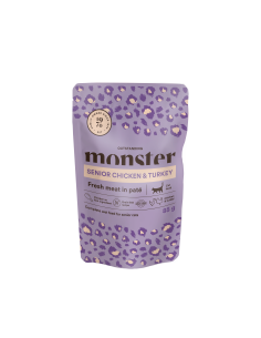 Monster Senior konservai vyresnio amžiaus katėms su vištiena ir