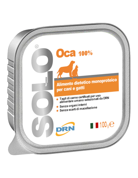 SOLO OCA vieno baltymo pašaras šunims ir katėms su žąsiena, 100g