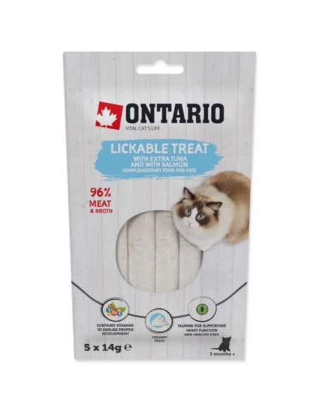 Ontario Lickable Treat skanėstas tyrelė su tunu ir lašiša, 5x14g