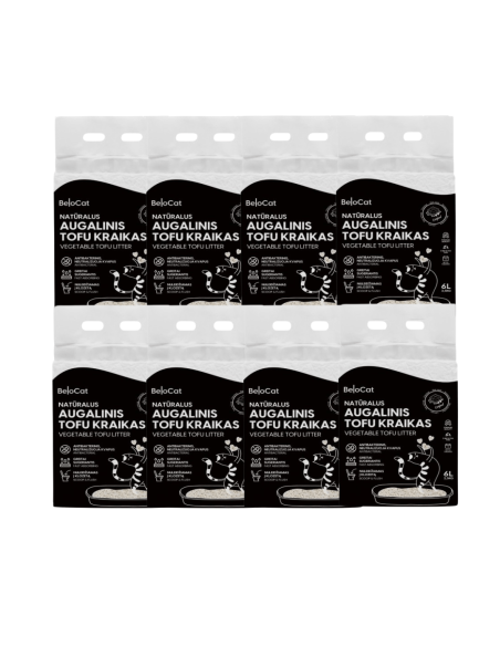 Belocat Tofu ORIGINAL Bekvapis Kraikas Katėms 8*6l (48l)
