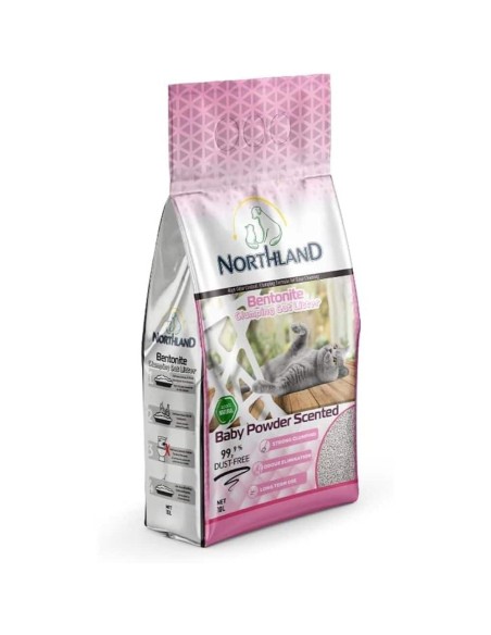Northland Baby Powder bentonito kraikas katėms vaikiškos pudros