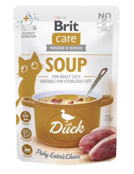 Brit Care Cat Soup Duck sriuba su antiena katėms 75 g