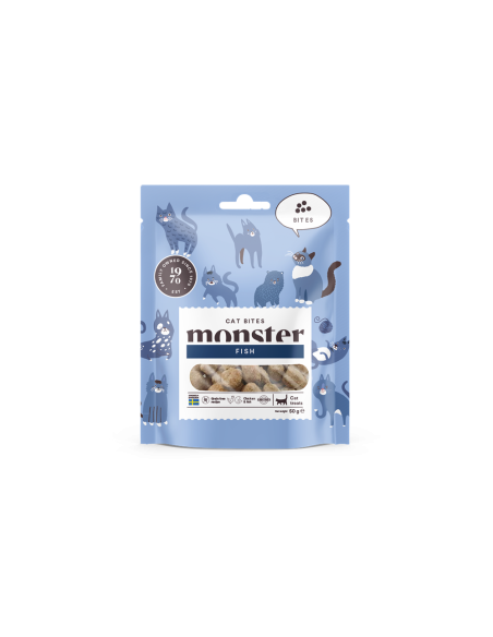 Monster Cat Bites žuvies skanėstai katėms, 50g