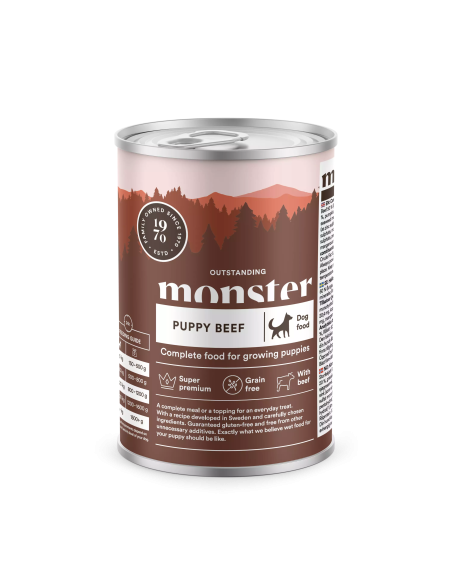 Monster begrūdžiai vieno baltymo konservai šuniukams su