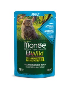 Monge BWild konservai suaugusioms katėms su ančiuviais ir