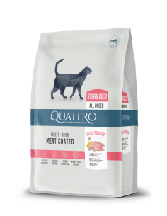 QUATTRO sausas maistas sterilizuotoms katėms su paukštiena ir