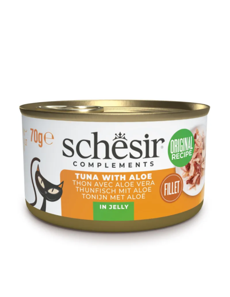 Schesir plėšytos mėsos filė su daug skysčio, tunas su aloe drebučiuose, 70g