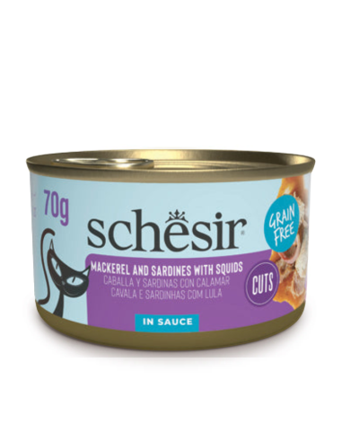 Schesir sardinės su skumbre bei kalmarais padaže, 70g