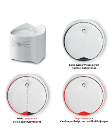 Kačių fontanėlis | fontanas katėms su nerūdijančio plieno viršumi