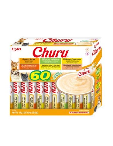 Churu Cat skanėstas tyrelė, rinkinys su vištiena 60x14g