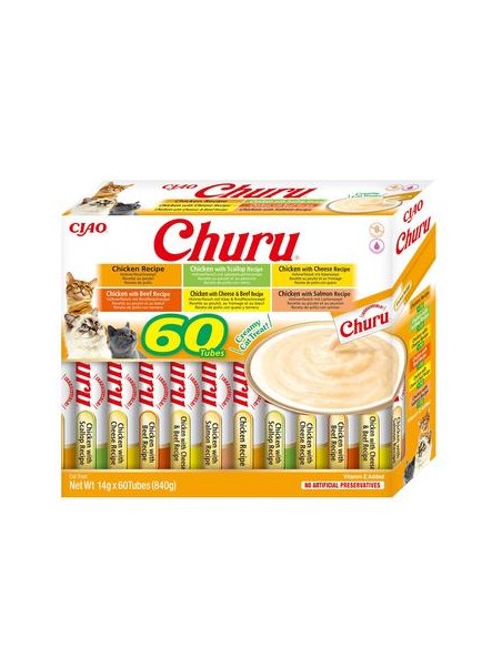 Churu Cat skanėstas tyrelė, rinkinys su vištiena 60x14g