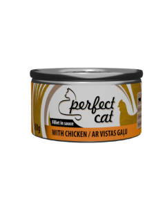 Perfect Cat plėšytos mėsos konservai vištiena padaže, 80g