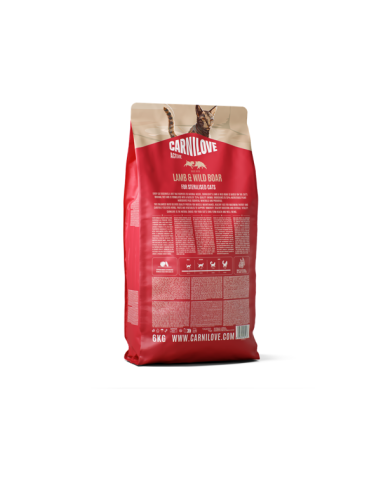 CARNILOVE Active Lamb&Wild Boar Sterilised sausas pašaras katėms su ėriena ir šerniena