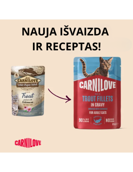 Carnilove Trout and Echinacea konservai katėms su upėtakiu