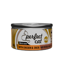 Perfect Cat plėšytos mėsos konservai vištiena ir antiena padaže 80g