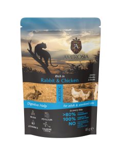 Ambrosia Adult Sterilized Rabbit & Chicken 85g konservai katėms