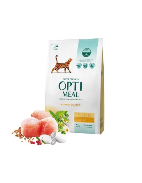OPTIMEAL Nutrient Balance sausas maistas katėms su vištiena