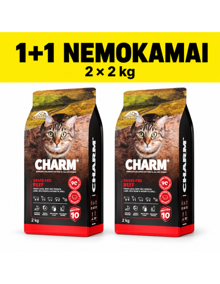CHARM Grass-Fed Beef sausas maistas katėms